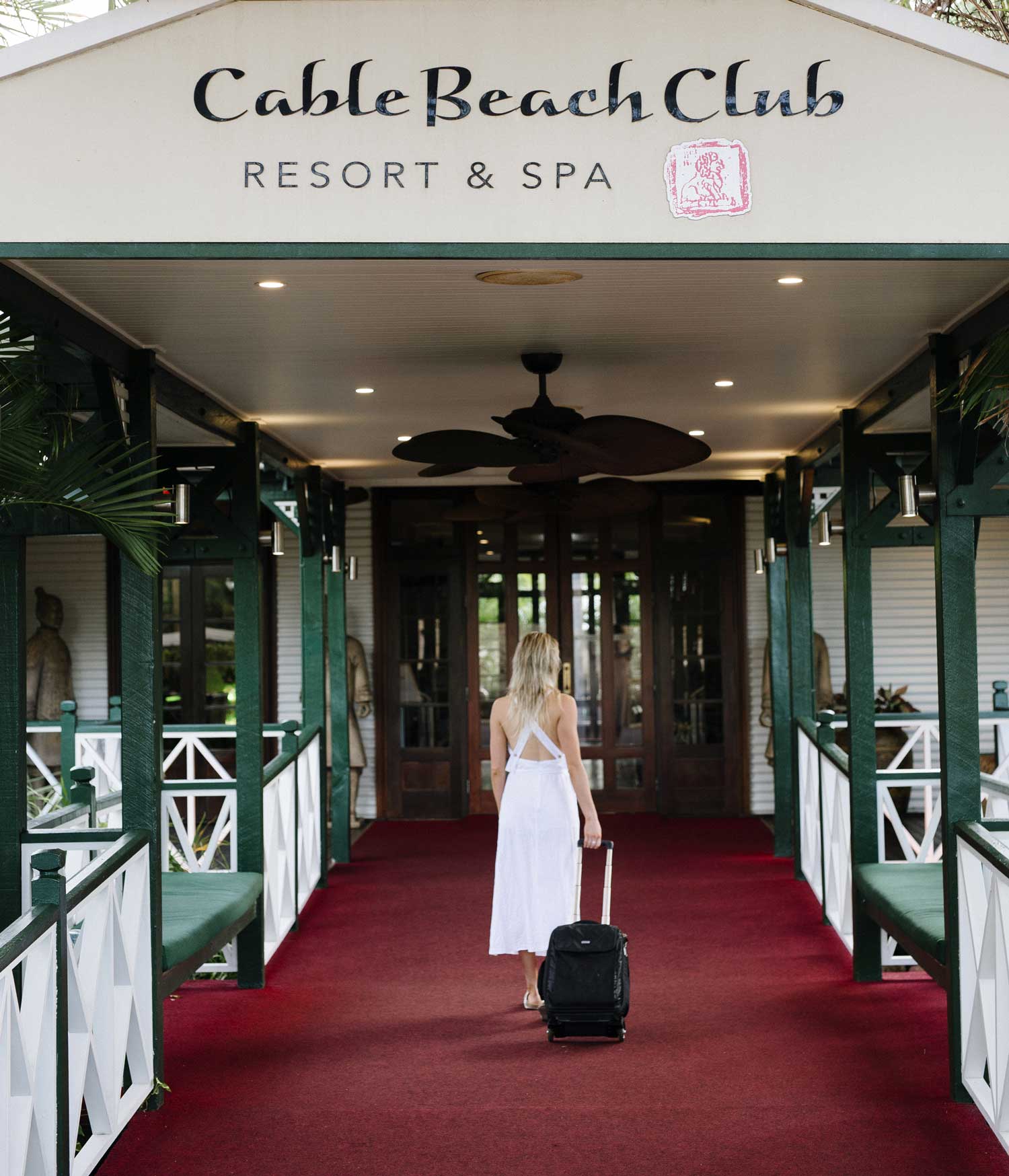 Woman walking into the Cable Beach Club Resort